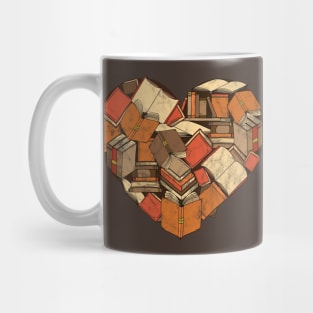 Book Lover Heart of Books Mug